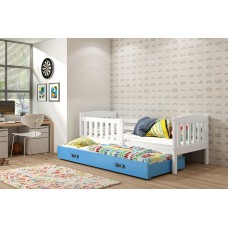 Bērnu divguļamā gulta KUBUS 80x160 balts/zils
